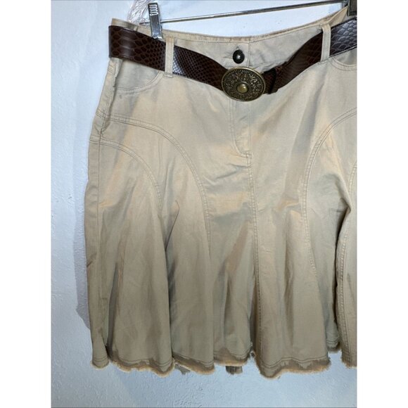 VTG Faded Glory Women’s Denim Midi Skirt 18 Blue Fit Flare Boho Western Cottage - Picture 7 of 13